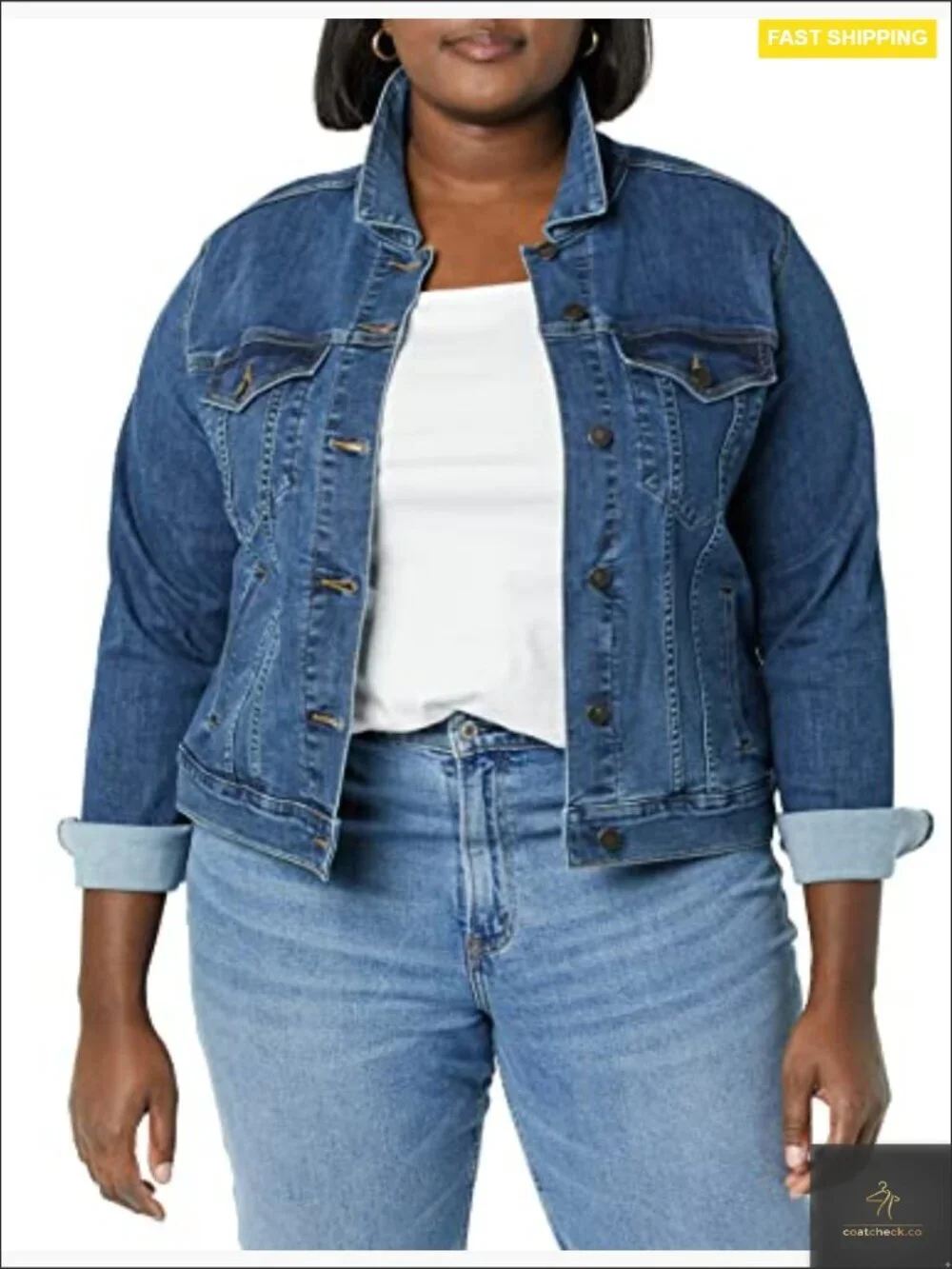 Classic Denim Jacket Regular Fit High Stretch Y2K Chic Layering Piece